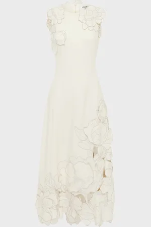 LEO LIN Cleo Sleeveless Floral Applique Midi Dress