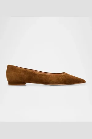 Gianvito Rossi Suede Pointed-Toe Ballerina Flats