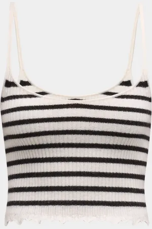 ULLA JOHNSON Klea Stripe Cropped Tank Top