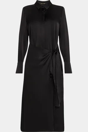 Kobi Halperin Alara Tie-Waist Sateen Midi Shirtdress