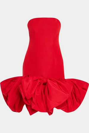 Carolina Herrera Strapless Oversized Bow Mini Dress