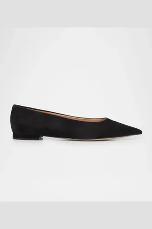 Gianvito Rossi Suede Pointed-Toe Ballerina Flats
