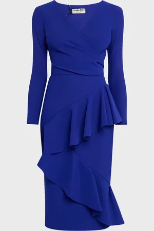 CHIARA BONI Bodycon Ruffle Midi Dress