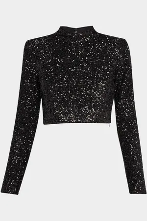 Frame Cropped Sequin Top