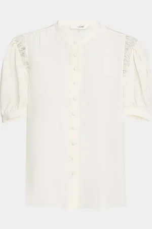 Frame Lace Shoulder Blouse