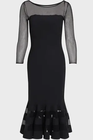 CHIARA BONI Boat-Neck Illusion Midi Dress