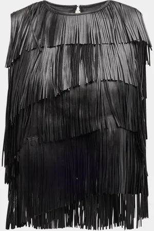 ULLA JOHNSON Leonie Leather Fringe Top