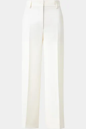 AKRIS Chiara Wool Tricotine Wide-Leg Ankle Pants