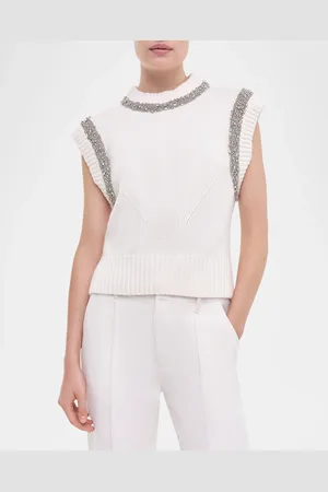 Simkhai Joanae Sleeveless Wool-Cashmere Embellished Sweater