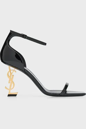 Saint Laurent Opyum Patent YSL Ankle-Strap Sandals