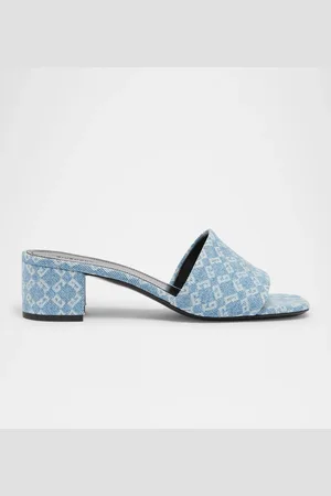 Givenchy 4G Denim Block-Heel Mule Sandals