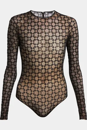 Givenchy Sheer Tulle Monogram Bodysuit