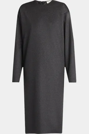 The Row Lysiane Long-Sleeve Midi Cashmere Dress