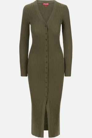 Staud Shoko Ribbed Cashmere Sweater Dress