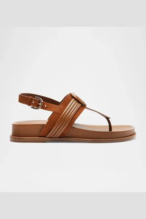 ALEXANDRE BIRMAN Vickey Suede Knot Slingback T-Strap Sandals