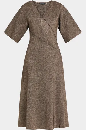 ELIE TAHARI The Everly Lurex Wide-Sleeve Midi Sweater Dress