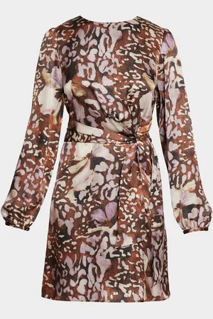 Santorelli Darya Abstract-Print Side Tie Dress