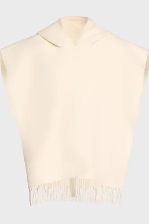 Brunello Cucinelli Double-Face Cashmere Hooded Poncho with Fringe