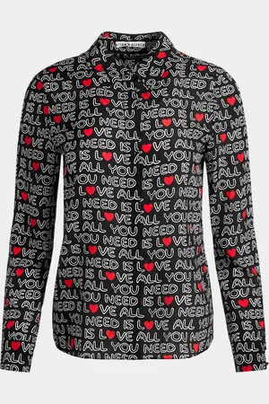 ALICE+OLIVIA X The Beatles Willa Silk Placket Top