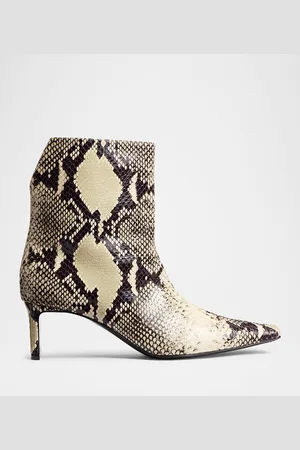 Khaite Ona Python-Embossed Stiletto Ankle Boots