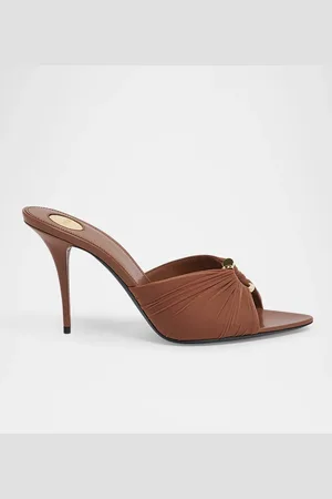 Saint Laurent Lola Ruched Nylon Ring Mule Sandals
