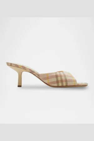 Burberry Mews Checked Linen Mules
