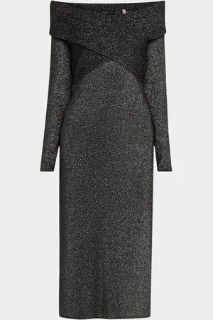 ELIE TAHARI The Rowan Lurex Midi Sweater Dress