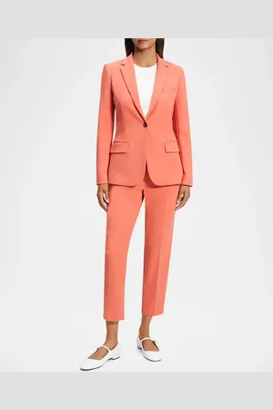 THEORY Admiral Crepe One-Button Staple Blazer