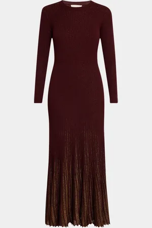 ULLA JOHNSON Mila Shimmer Ribbed Maxi Sweater Dress