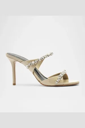 ALEXANDRE BIRMAN Gianna Patent Leather Crystal Two-Band Sandals