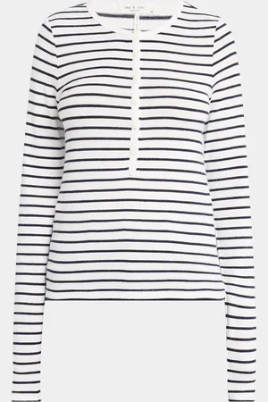 RAG&BONE The Knit Stripe Henley Top
