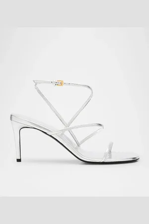 Khaite Strappy Metallic Ankle-Strap Sandals