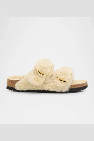 Birkenstock Arizona Teddy Shearling Dual Buckle Sandals