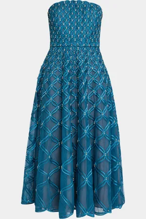 Simkhai Xolani Strapless Ribbon & Crystal Midi Dress