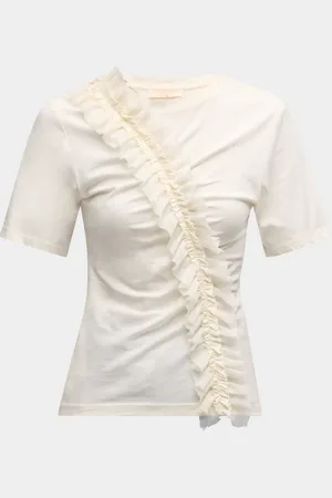 ULLA JOHNSON Vivi Ruffle Organic Cotton Top