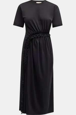 ULLA JOHNSON Lilia Ruffle Organic Cotton Midi Dress