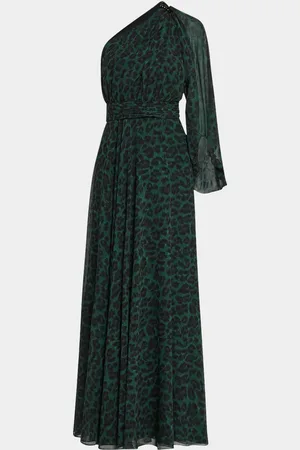 Sachin & Babi Makayla One-Shoulder Broach Embellished Gown