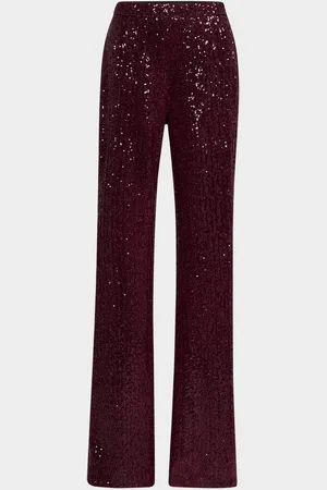 Badgley Mischka Straight-Leg Sequin Pants