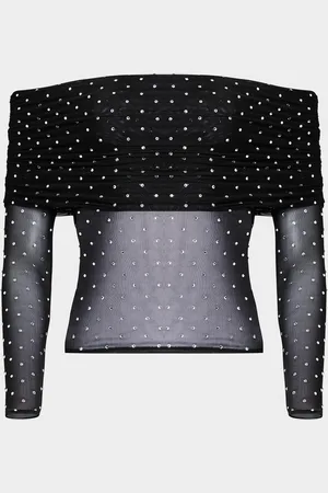 Retrofete Oriana Off-The-Shoulder Mesh Top