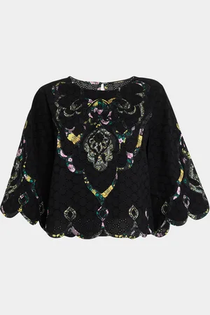 Kobi Halperin Ramona Scalloped Eyelet Applique Blouse