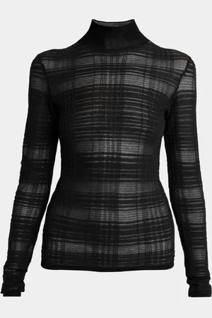 Proenza Schouler Stefanie Plaid Knit Turtleneck Sweater