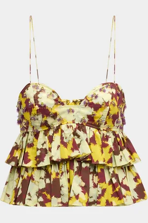 ULLA JOHNSON Lucia Beaded Crop Top