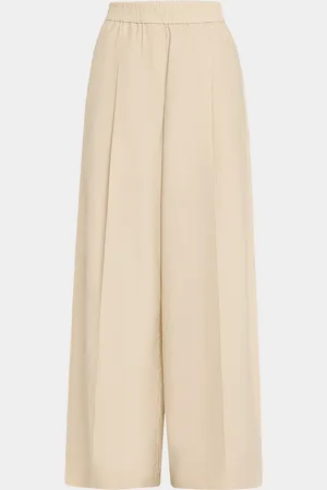 Brunello Cucinelli Techno Popeline Wide-Leg Slit Track Pants