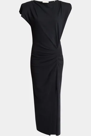 Isabel Marant Nadela Ruched Slit Cotton Maxi Dress