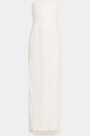 Simkhai Reign Strapless Bead & Sequin Column Gown