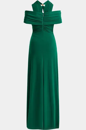 Hervé Léger Elle Draped Halter Gown