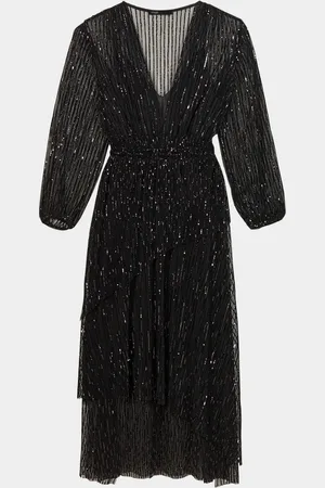 Maje Reota Sequined Asymmetric Midi Dress
