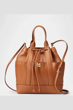 VERONICA BEARD Goody Drawstring Leather Crossbody Bag