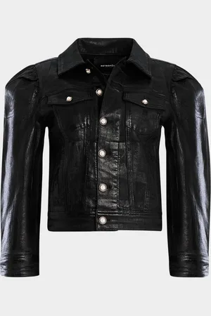 Retrofete Ada Puff-Sleeve Coated Denim Jacket