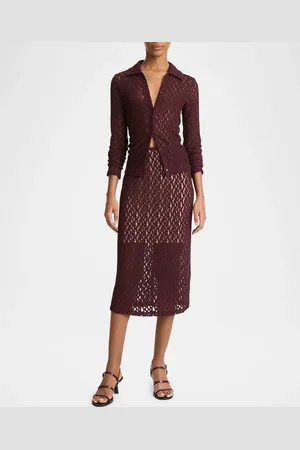 Vince Floral Smocked Midi Skirt